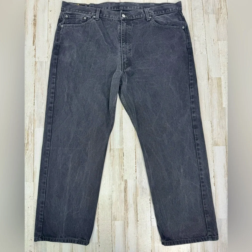 Levis Jeans Mens 46x30 Black 505 Straight Wide Leg Western Cowboy 100% Cotton